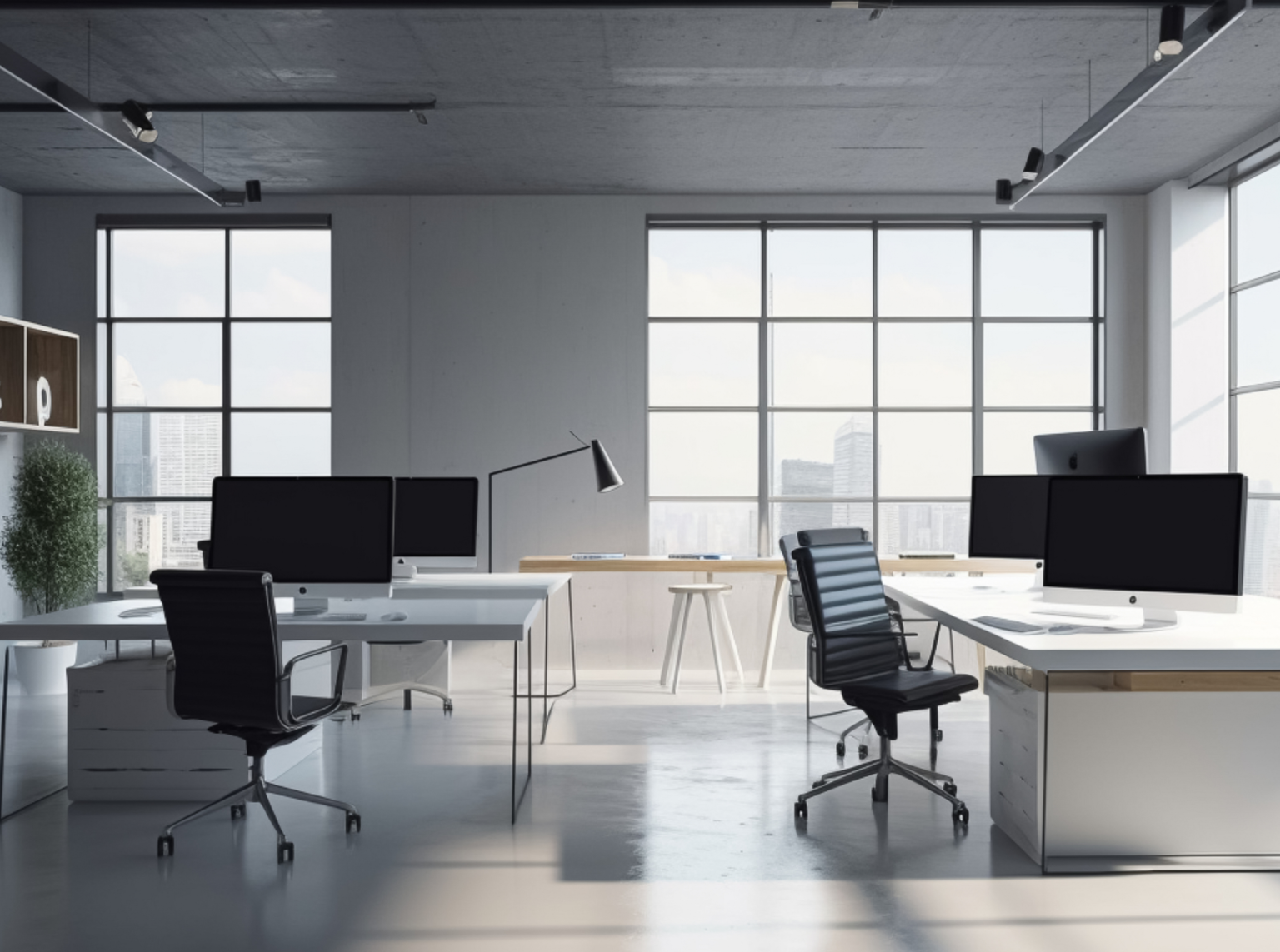 Modern Office Space With Desktops With Modern Computers Created With Generative Ai Technology 2 1536x1143 